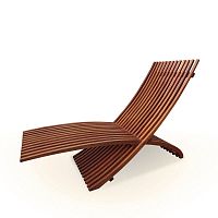 Contemporary sun lounger wooden
