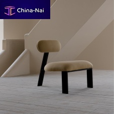 Contemporary fireside chair Oblique fabricsteelblack
