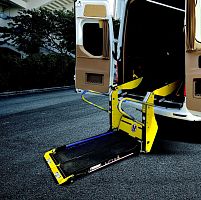 Bus wheelchair accessible vehicle rear-entry