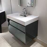 Wall-mounted washbasin 4-INCH SLAB : 9119Solid Surfacerectangularcontemporary
