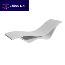 Minimalist design sun lounger FLOW: CHAISEhigh-performance concretecontractfor hotel