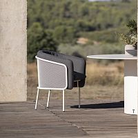Contemporary chair Slide outdoorwater-resistant fabriclacquered stainless steel base