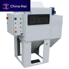 Manual shot blasting machine Jetair Tumblerrotating tableroller conveyorwire mesh belt conveyor