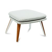 Contemporary stool VANITYfabricteak basealuminum base