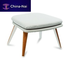 Contemporary stool VANITYfabricteak basealuminum base
