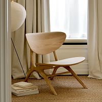 Contemporary fireside chair Eye oakoak4-legged