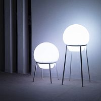 Floor-standing lamp Lacenomadin lacquered stainless steelpolyethylene