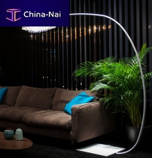 Floor-standing lamp TONDO aluminumpolished stainless steelcrystal
