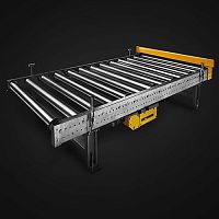Roller conveyor height-adjustable