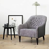 Traditional armchair CHILIfabricoakgray