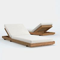 Contemporary sun lounger CAPRISunbrella®irokoadjustable backrest