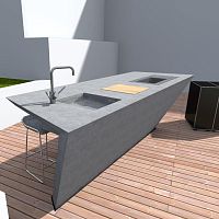Outdoor kitchen contemporaryconcreteisland
