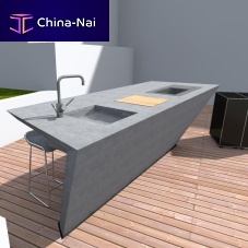 Outdoor kitchen contemporaryconcreteisland
