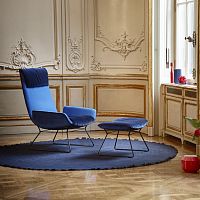 Contemporary armchair AMELIEleatherfabricmetal