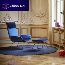 Contemporary armchair AMELIEleatherfabricmetal