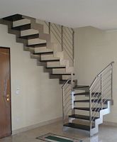 Half-turn staircase HIDRA LEGNOwooden stepstainless steel framecontemporary