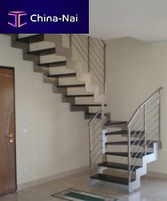 Half-turn staircase HIDRA LEGNOwooden stepstainless steel framecontemporary