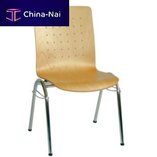 Contemporary chair Jagstindoorbeechchromed metal base