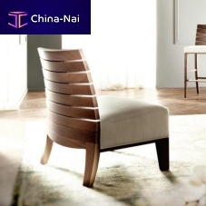Contemporary fireside chair CHARMfabricleatherbeech