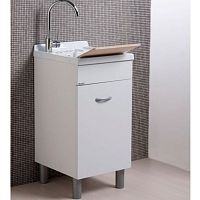 Free-standing laundry sink UNIKA-ABS-45wood veneerABS