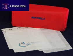 Aircraft cabin headrest cover