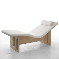 Contemporary chaise longue COMFORTsynthetic leatherwoodencommercial