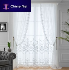 Floral pattern sheer curtain fabric GRACE MODEL 29 transparentembroideredwide
