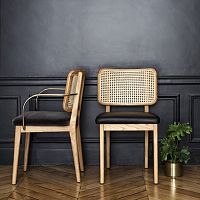 Contemporary chair CANEindoorfabricleather