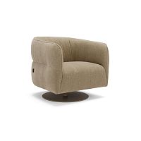 Contemporary armchair Dorafabricleatherwooden