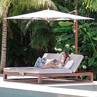 Contemporary sun lounger SOLANOXfabricfoamteak