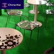 Contemporary bistro table BIARRITZceramicmetal baseround