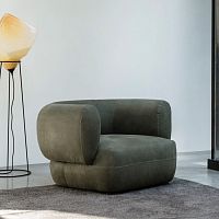Contemporary armchair ARPleatherfabricgreen