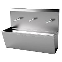 2-station surgical sink OR-L157stainless steelinfrared-operatedelbow-operated