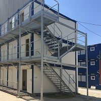 Straight staircase CONTAINER half-turnmetal stepmetal frame