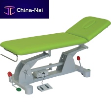 Electric massage table 14903on casterswith adjustable height backrest2-section
