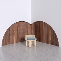 Contemporary lounge chair NAMIvelvetwalnutmaple