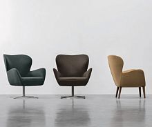 Contemporary armchair VERA fabricgraybrown