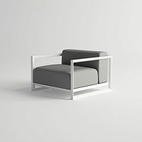 Contemporary armchair NUBESfabricsynthetic leatheraluminum