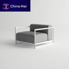 Contemporary armchair NUBESfabricsynthetic leatheraluminum