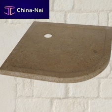 Corner shower tray AUBEROCHE OCREcurvedraisedstone