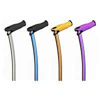 Walking stick with offset handle ALUMINIUM