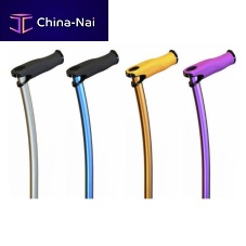 Walking stick with offset handle ALUMINIUM