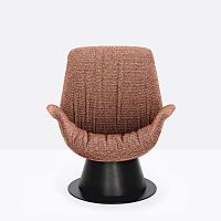 Contemporary lounge chair ILA 2021fabricsteelbrown
