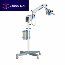 Dental examination microscope on casters