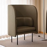 Contemporary armchair Tune fabricwoodenwith removable cover
