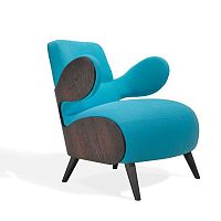 Contemporary armchair CARTOON fabricwooden