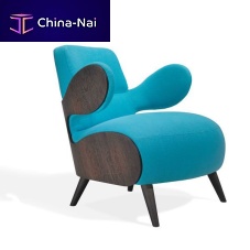 Contemporary armchair CARTOON fabricwooden