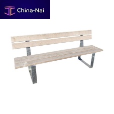 Contemporary public bench Riga exotic woodgalvanised steelwith backrest