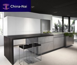 Contemporary kitchen PUREsolid woodstainless steelconcrete
