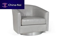 Contemporary armchair SYLVESTERleatherswivel